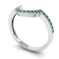 thumbnail image 2 of 0.25 ct Brilliant Round Cut Simulated Turquoise 14k White Gold Stackable Band SZ 5.25, 2 of 6