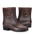 thumbnail image 3 of Tawop Non Slip Shoes for Women Water Shoes Waterproof Boots Buckle Rain Shoes Brown Size 7.5, 3 of 4
