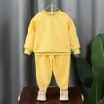 thumbnail image 2 of FYDUU Kids Baby Boys Girls Fall Winter Clothes Solid Long Sleeve Crewneck Sweatshirt And Pants Two Piece Set Children's Casual Outfits Stylish Elegant 140, 2 of 6