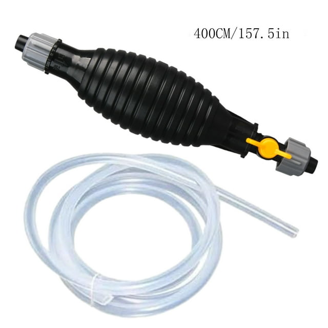 Multifunctional Suction Pump Manual Delivery Pump Portable Siphon Pump Suitable for Gas Gasoline and Other Fluids without Clamp Yellow Rotary Valves
