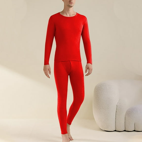 Chbgutlmr Long Johns Thermal Underwear for Men Long Sleeve Scoop Neck Shirts Ankle Length Leggings Casual Stretch Warm Set