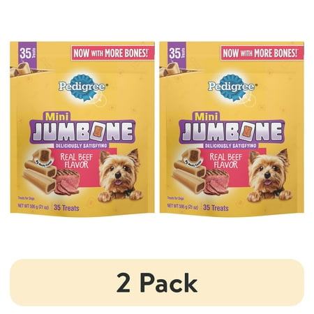 (2 pack) Pedigree Mini Jumbone Beef Flavor  Small Dog Treats  21 Oz. Bag