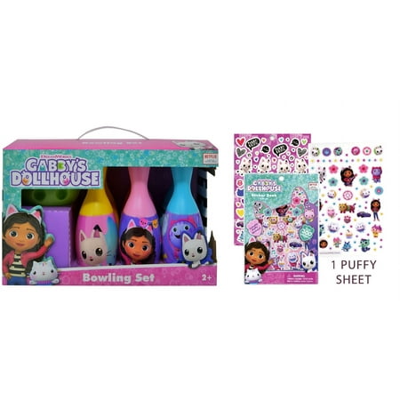 Gabby's Dollhouse Bowling Set In Display Box W/1 PC STICKER SET