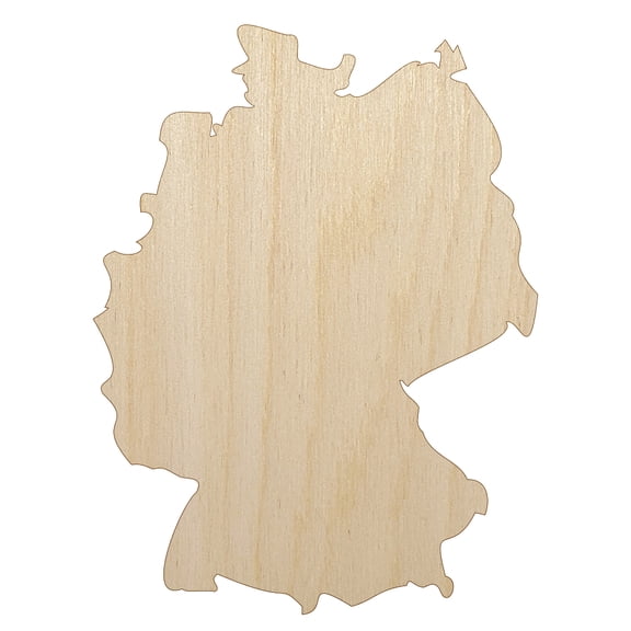 Germany Country Solid Wood Shape Unfinished Piece Cutout Craft DIY Projects - 4.70 Inch Size - 1/4 Inch Thick