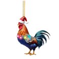 thumbnail image 4 of Colgantes de árbol de Navidad con dibujos de gallos de acrílico en 2D, bonitos adornos colgantes para sombreros de Navidad, regalos de Navidad, decoración para fiestas y el hogar, 4 of 5