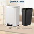 thumbnail image 2 of BeesClover 12L/20L/30L/50L Stainless Steel Step Trash Can with Soft-Close Lid & Removable Inner Bucket - Silver for Kitchen, 2 of 7