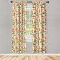 thumbnail image 3 of Ambesonne Yoga Curtains, Stretching Fox East, Pair of 28"x63", Multicolor, 3 of 5