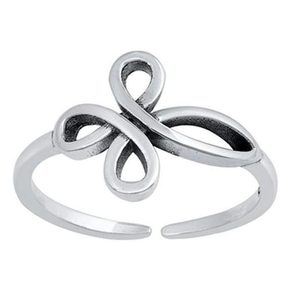 Sterling Silver Wholesale Infinity Cross Toe Ring Adjustable Christian Midi Band Jewelry Female