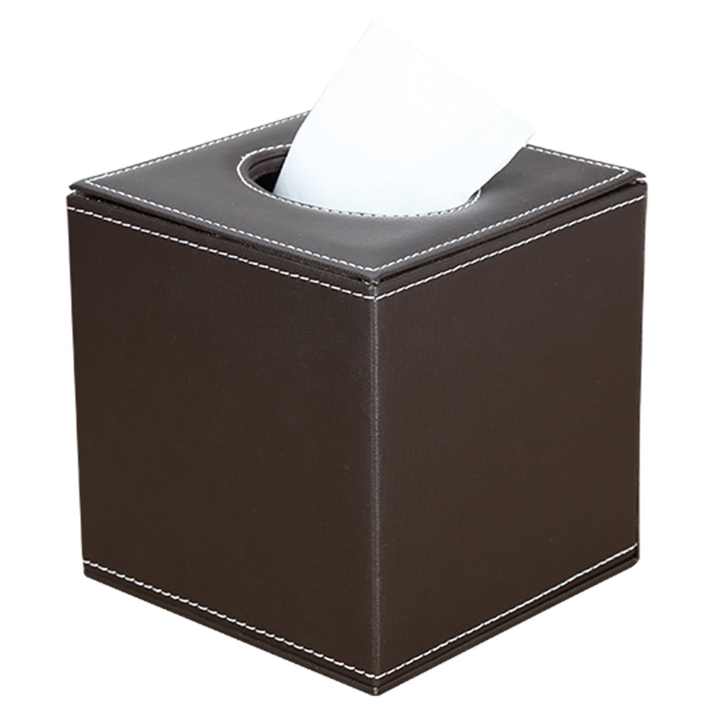 KINGFOM Tissue Box Cover, Leather Square Toilet Paper Holder Facial ...