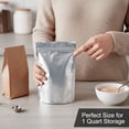 thumbnail image 3 of 200 Pcs 10 Mil Thick 7x10 Inch Stand-Up Zipper Pouches, 1 Quart Mylar Bags for Food Storage, Airtight Resealable & Heat Sealable for Dehydrated, Freeze Dried, Grains, Long Term Storage, 3 of 7
