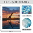 thumbnail image 3 of Diamond Art Kit for Adults, Giraffe Sunset Reflection Serengeti Diamond Painting for Adults Beginners, DIY Diamond Art Painting Kits, 5D Diamond Painting Crafts for Home Decor 12x16 Frameless, 3 of 7