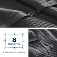 thumbnail image 3 of 100%  Cotton Duvet Cover Set King Size, Waffle Weave Duvet Cover, 600 TC Soft Breathable Luxury Textured Bedding Set for All Season, 3 PCS, 1 Duvet Cover and 2 Pillowcases, Dark Grey, 104"x90", 3 of 18