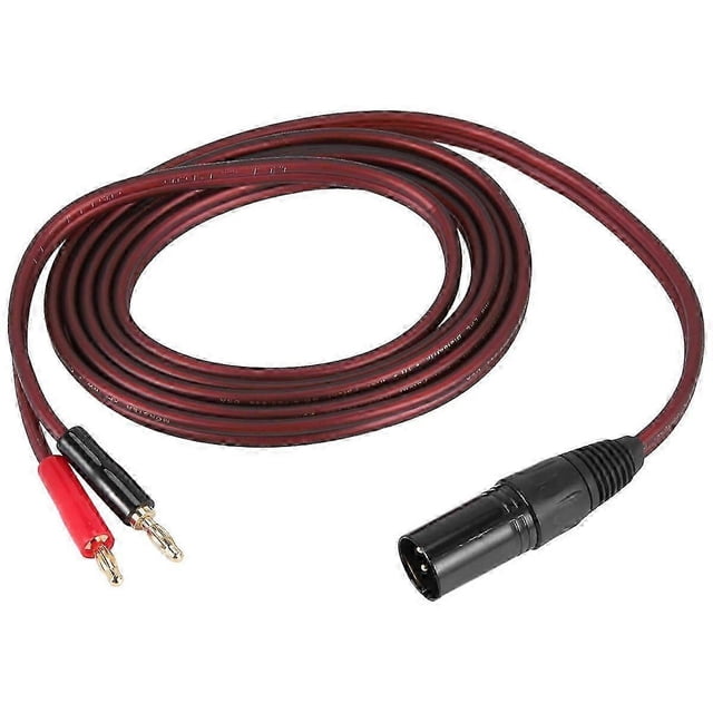 Cable de altavoz XLR a banana, cable de audio XLR macho de 3 pines a conectores banana dobles, conector chapado en oro de 4 mm