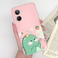 thumbnail image 1 of Funda para Oppo Realme 10 Pro 10 Pro + 4G 5G, carcasa bonita de silicona a prueba de golpes, con corazón de amor y dinosaurio, a la moda Fivean unisex, 1 of 2