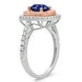 thumbnail image 2 of 1.615 ct Round Cut Simulated Tanzanite Solitaire with Simulated Diamond Accents 18K White/Rose Gold Womens Engagement Ring, 2 of 4