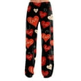 thumbnail image 4 of Valentines Pajamas Pant for Women Heart Funny Holiday Love Heart Pj Pants Wide Leg Elastic Waist Comfy Relaxed Fit Pants, 4 of 5