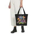 thumbnail image 6 of TEQUAN Reusable Shoulder Tote Bags, Neon Colored Trippy Mushroom Prints Polyester Casual Shopping Grocery Bag for Women, 6 of 8