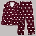 thumbnail image 5 of Wyongtao Button Up Pajama Set for Women Valentine's Day Long Sleeve Shirt and Pajama Pants Soft Pjs Lounge Sets,Hot Pink XXL, 5 of 5