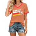 thumbnail image 2 of Women's Football Graphic T-Shirt, Women's V-Neck Short Sleeve Letter Print T-Shirt for Casual Summer for Soccer Tournament 2026 Orange Size: 2XL, 2 of 5