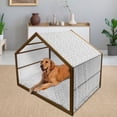 thumbnail image 2 of Grey Pet House, Dark Swallow Bird Silhouettes Flying in Cloudy Sky Graphic Design, Outdoor & Indoor Portable Dog Kennel with Pillow and Cover, 5 Sizes, Grey Pale Grey White, by Ambesonne, 2 of 4