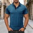 thumbnail image 4 of NIEWTR Men's Casual Polo Shirts Classic Long Sleeve Basic Button T-Shirt Lightweight Cotton Golf Tops with Pocket（A01-Blue,2XL), 4 of 7