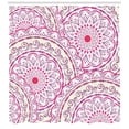 thumbnail image 3 of Ambesonne Mandala Shower Curtain, Leaf Like Circled Pattern, 69"Wx75"L, Hot Pink Magenta, 3 of 3