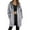 Grey, variant on Women's Autumn Winter Solid Color Mid-Length Lined Zipper Jacket
