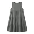 thumbnail image 5 of Summer Beach Dresses for Womens 2026 Plus Size Fashion Linen and Linen Button Loose Pocket Short Sleeved Dress, 5 of 8