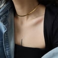 thumbnail image 4 of Collar De Cadena De Oro Para Mujer, Gargantilla De Clavícula Con Cuello De Serpiente Plano Sexy Para Mujer, Joyería De Fiesta Para Mujer, Cadena De Clavícula sonducket AP006164-02, 4 of 6