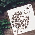 thumbnail image 3 of 1pc Butterfly Stencil 11.8x11.8inch Reusable Flying Butterfly Drawing Stencils Butterfly Tree Pattern Drawing Decoration Stencil for Painting on Wall Furniture Wood and Paper, 3 of 7