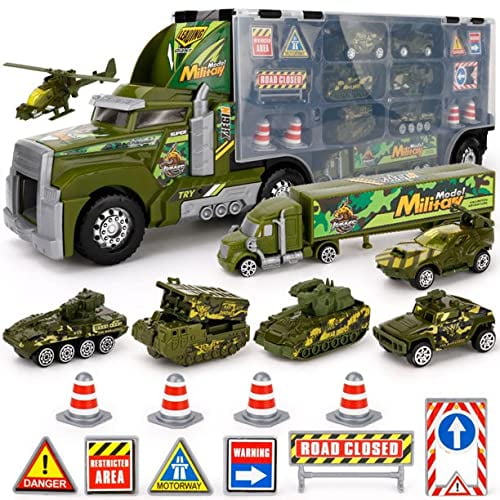 Big Daddy Camion de Transport de l'Armée Camion Jouet Militaire avec des Lumières et un Effet de Libération Rapide d'Urgence Sonore