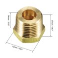 thumbnail image 2 of Brass Pipe Fitting Reducer Adapter 1/2NPT Male x 3/8NPT Female for Water Oil Air Pressure Gauge, Pack of 4, 2 of 6