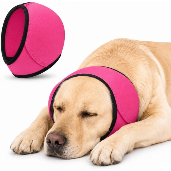 Dog Ear Covers for Fireworks, Adjustable Sound-Reducing Dog Earmuffs Head Cover for Storms, Grooming, Travel