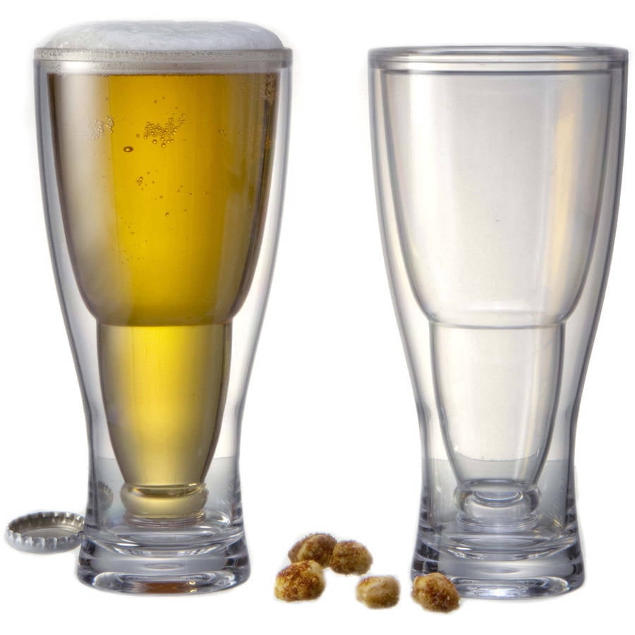 HOPSY-TURVY Upside Down Beer Glass, 2 Pack by Prodyne