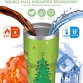 thumbnail image 5 of 20oz Stainless Steel Tumbler with Lid and Straw,Spill Proof Christmas Travel Cup Double Wall Vacuum Insulated Coffee Mug with Top Handle Light-green, 5 of 8