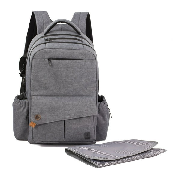 ALLCAMP OUTDOOR GEAR diaper bag XXX-Large capacity SUPPORT ANY BABY STROLLER with changing pad, 26L (X-Grey)