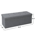 thumbnail image 3 of ZENY 43.3 Inches Folding Storage Ottoman Bench Chest Footrest Stool MDF Frame, Gray, 3 of 8