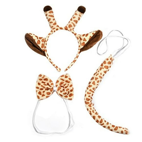 Lux Accessories Brown Colored Girraffe Ossicones Ears Ribbonbow Tail Costume