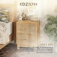 thumbnail image 6 of COZAYH Farmhouse 2 Drawer Nightstand with Handcrafted Wood Ring Pattern, Natural, Set of 2, 6 of 12