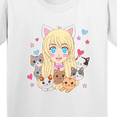 thumbnail image 4 of Inktastic Neko Anime Girl with Kittens Youth T-Shirt, 4 of 5