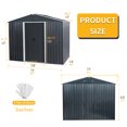 thumbnail image 2 of Kosynda 8' x 6' Outdoor Storage Shed with Air Vents, Galvanized Metal Tool Storage House with Sliding Door for Garden, Lawn, Backyard, Outdoor, Black, 2 of 8