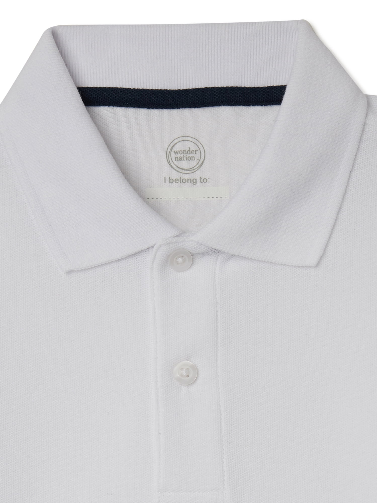 Wonder Nation Boys School Uniform Long Sleeve Pique Polo Shirt, 2-Pack, Sizes 4-18 & Husky
