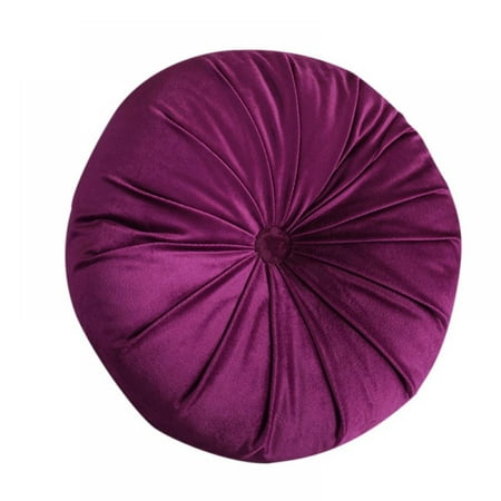 

15 Inch Sofa Round Pillow Cushion Velvet Decorative Small Throw Pillow Solid Color Living Room Bed Floor