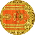 thumbnail image 1 of Ahgly Company Indoor Round Persian Yellow Traditional Area Rugs, 5' Round, 1 of 4