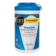 Sani Professional P92084 Hands 7-1/2 in. x 5 in. Instant Sanitizing Wipes - White