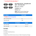 thumbnail image 2 of Rear Brake Pad Set - Compatible with 2007 - 2010 Volvo S80 2008 2009, 2 of 2