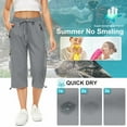 thumbnail image 4 of FEN AI Capri Pant for Women Grey Cargo Pants for Fishing Hiking UPF 50+ Outdoor Summer Beach Shorts Loose Fit Casual Pants with Pockets, 4 of 9