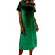 thumbnail image 1 of Vestido de Color Sólido Cuello Redondo de las Mujeres Terciopelo Cremallera Montado Suéter Mini Casual, Vestido Casual de las Mujeres, 1 of 7