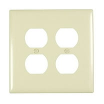 Pass and Seymour TP82-I Ivory Trademaster Jumbo Two Gang Duplex Receceptacle Wall Plate