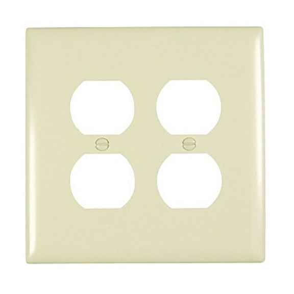 Pass and Seymour TP82-I Ivory Trademaster Jumbo Two Gang Duplex Receceptacle Wall Plate